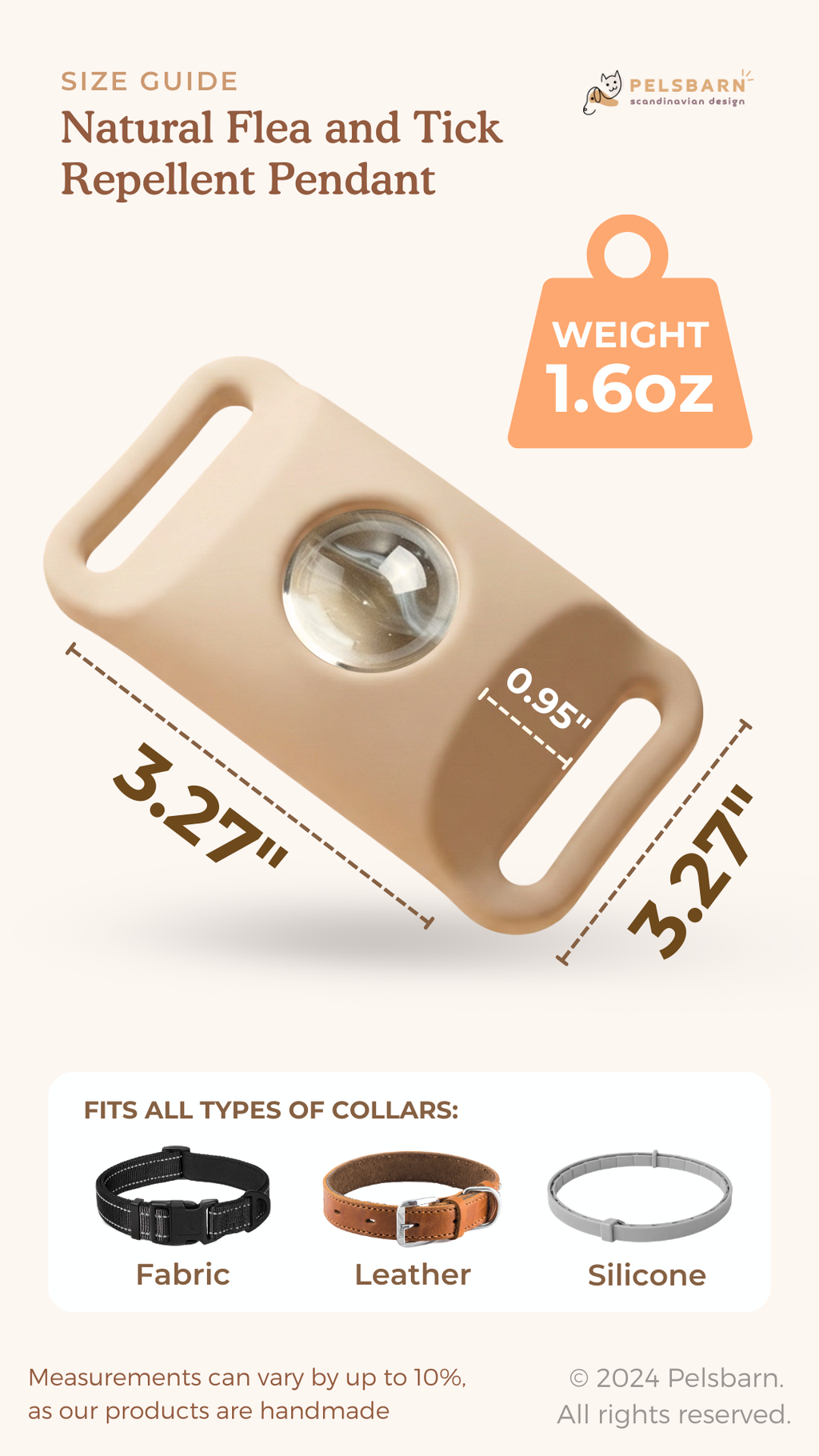 Pelsbarn Natural Flea and Tick Pendant