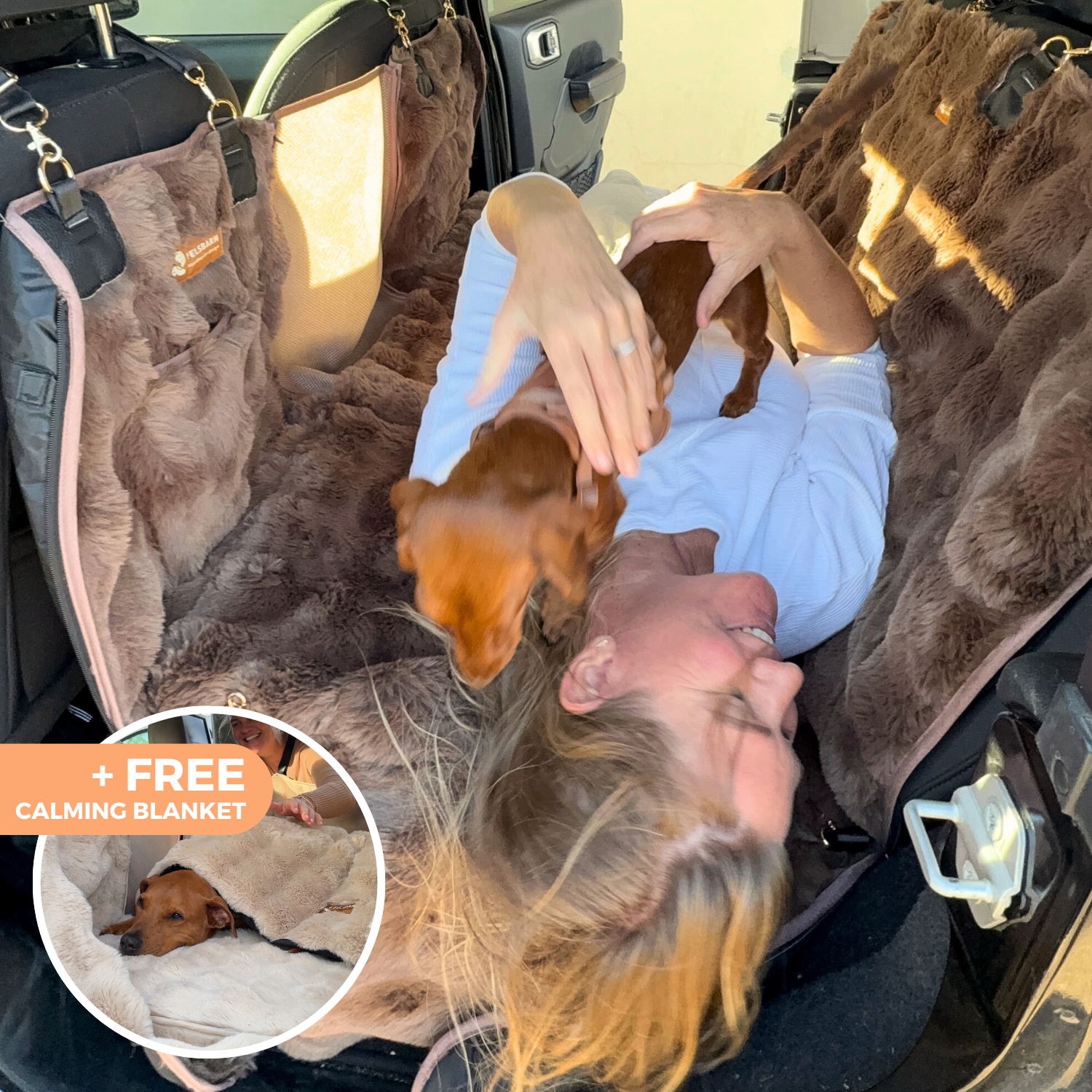 Luxurious Full Backseat Protector + Free Calming Blanket