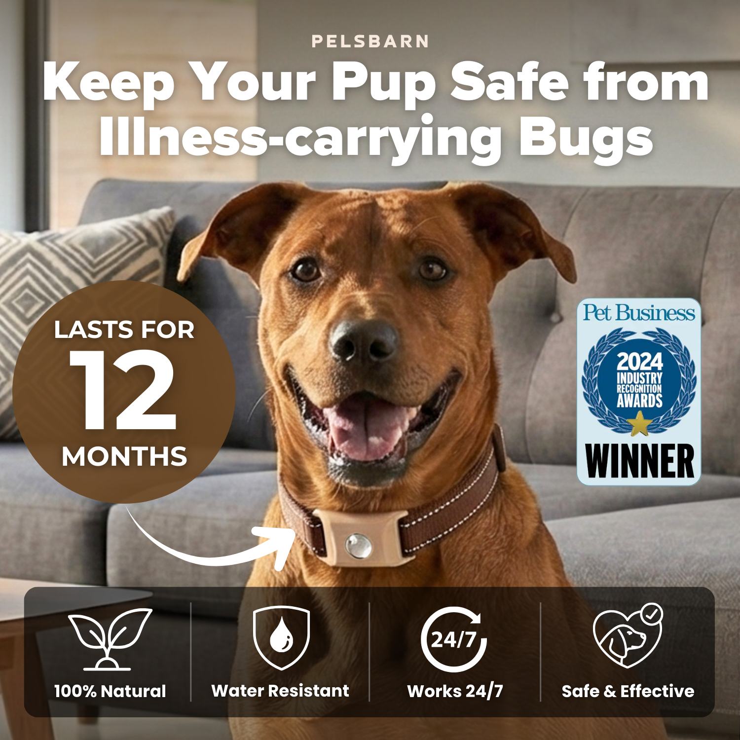 Pelsbarn Natural Flea and Tick Pendant
