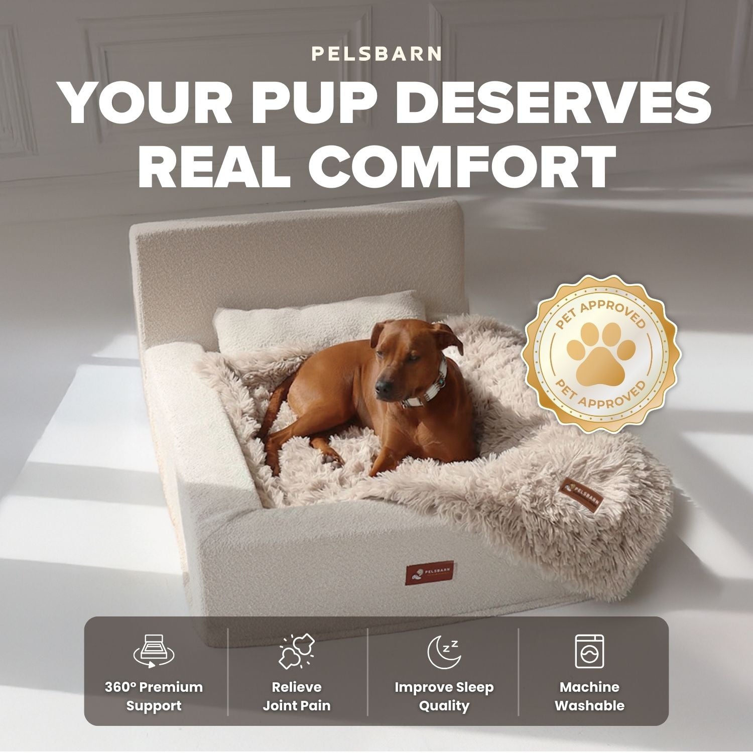 The Real Dog Bed + Free Calming Blanket